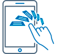 icono ilustrativo: consultado las redes sociales desde um movil