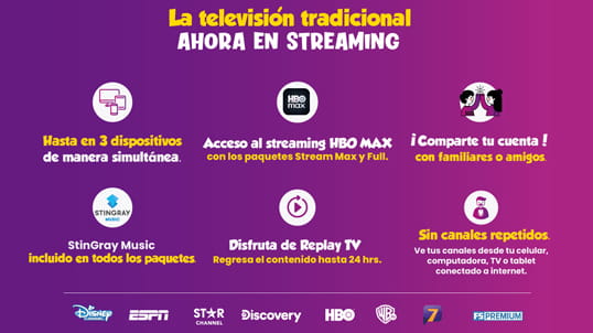 Streaming hasta en tres dispositivos