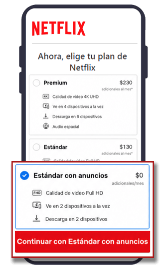 Paso 4 Selecciona tu plan