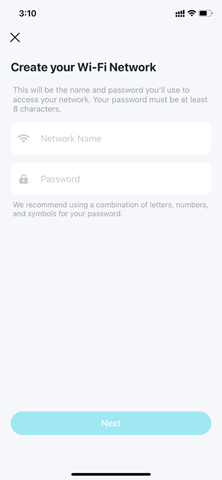 Crea el nombre y contraseña de la red Wi-Fi