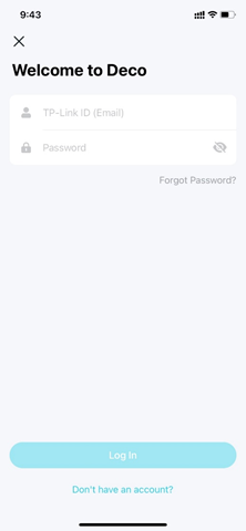 Inicio de sesión App Deco M5