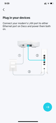 Conecta tu Deco a tu módem mediante un cable Ethernet