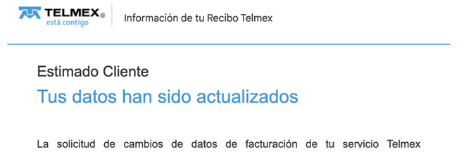 Correo y SMS de actualización de datos fiscales en Telmex correo-sms-actualizacion-datos-fiscales-Telmex