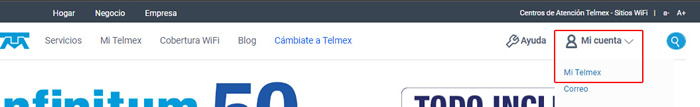 Pestaña Mi cuenta en Telmex pestaña-mi-cuenta-Telmex